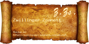 Zwillinger Zsanett névjegykártya